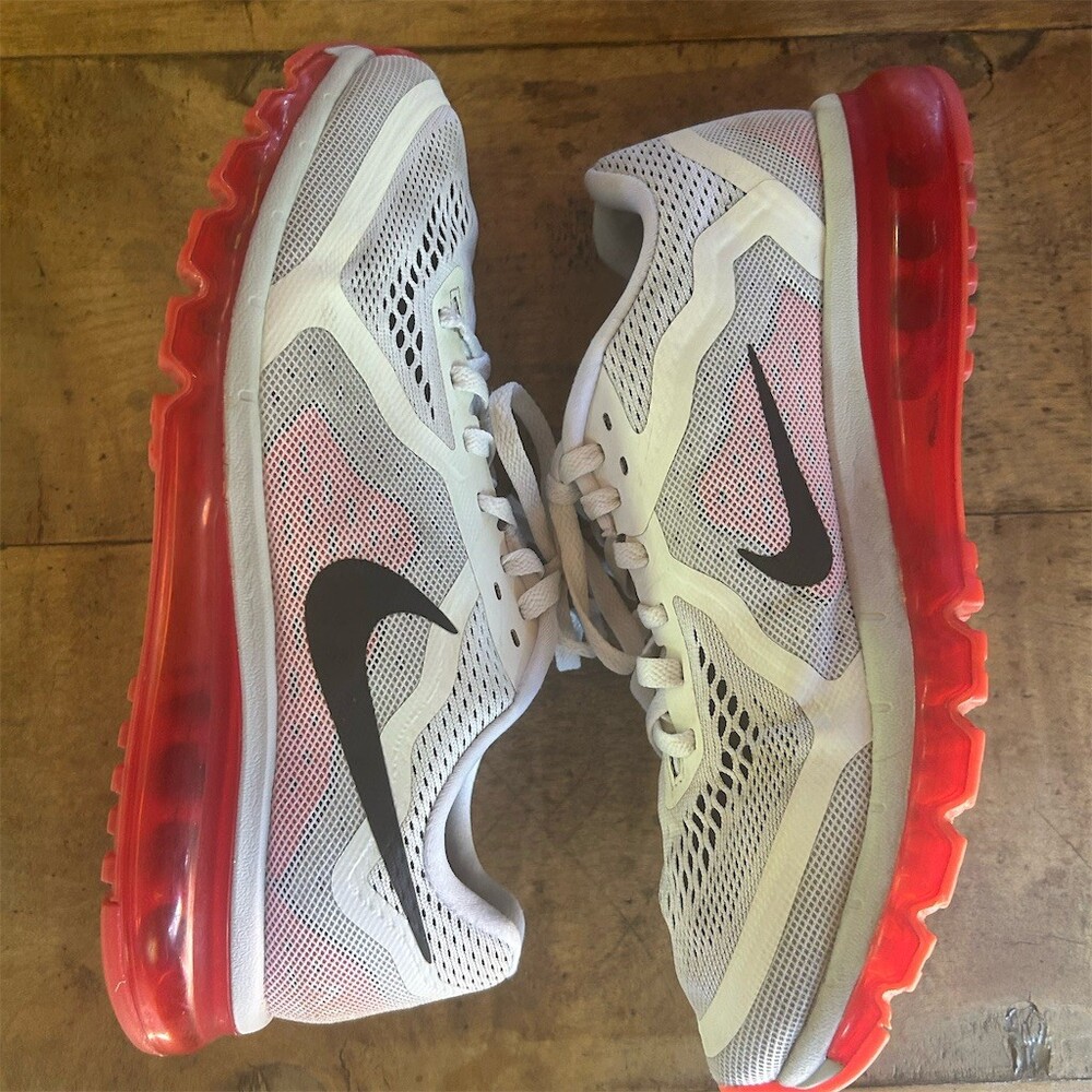 Nike Air Max 2014 Men's Running Shoes White Black Red Size 12